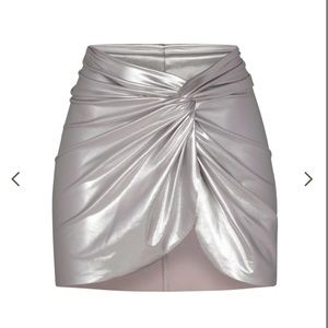 Skims Metallic Swim Sarong Mini Skirt